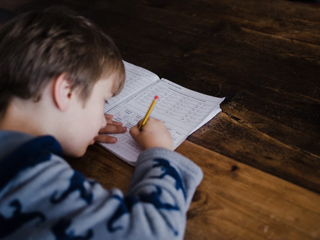 Student completing Maths homework