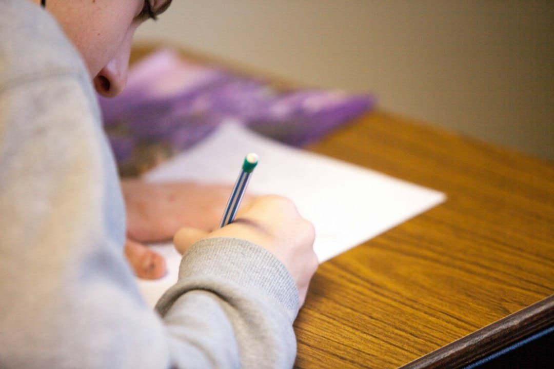 Student learning with a home tutor