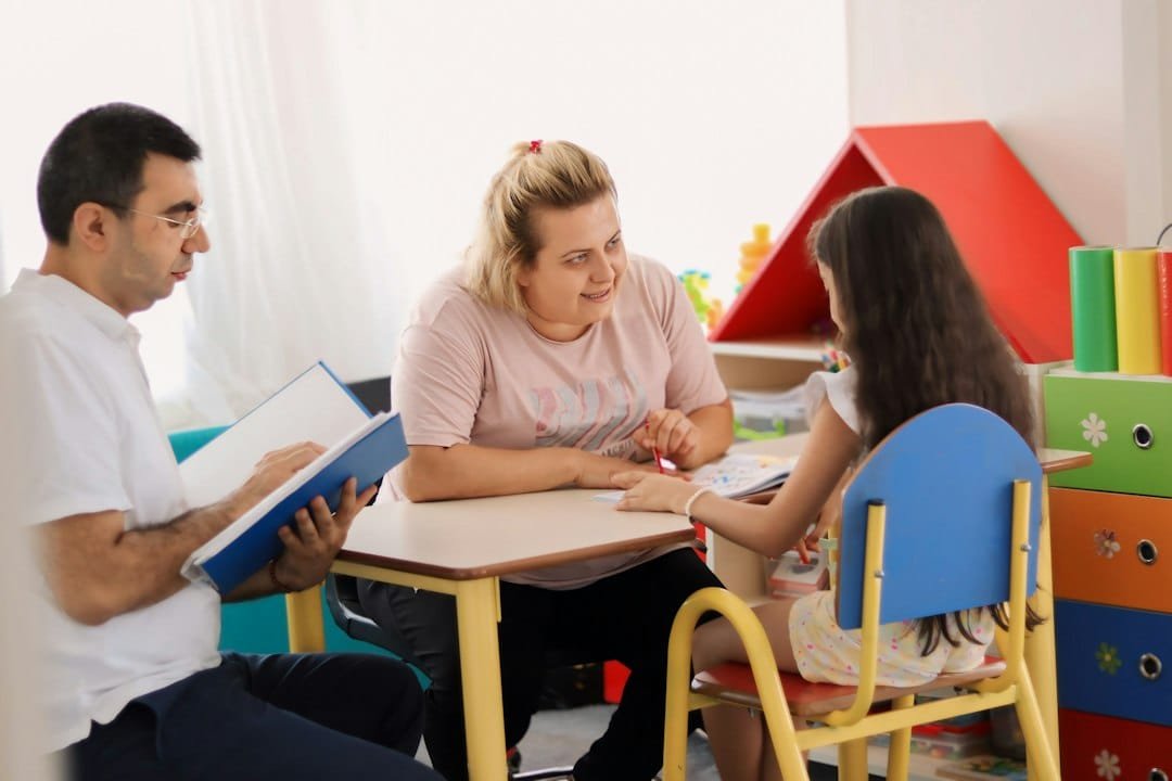 Parents discussing a student's home tuition plan